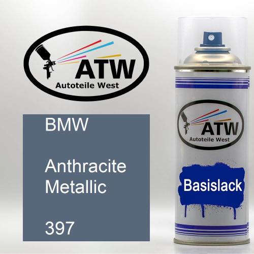 BMW, Anthracite Metallic, 397: 400ml Sprühdose, von ATW Autoteile West.